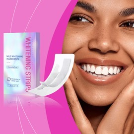 Zahnaufhellung Whitening Strips, Bright White Teeth Whitening Strips, Zähne Aufhellen, Zahnschonend, Tiefe Fleckentfernung, Entfernt Kaffee-, Tee- und Rauchverfärbungen, Schnelle Aufhellung