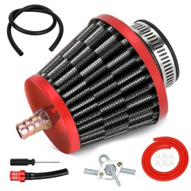 EOPOAYI 35mm (1-3/8") Air Filter with Nipple Compatible with Taotao Coolster 125cc 110cc 90cc 70cc 50cc ATV Quad 4 Wheeler Baja Kazuma X-pro Apollo SSR CRF50 CRF70 4-Stroke Pit Dirt Bike Parts Red