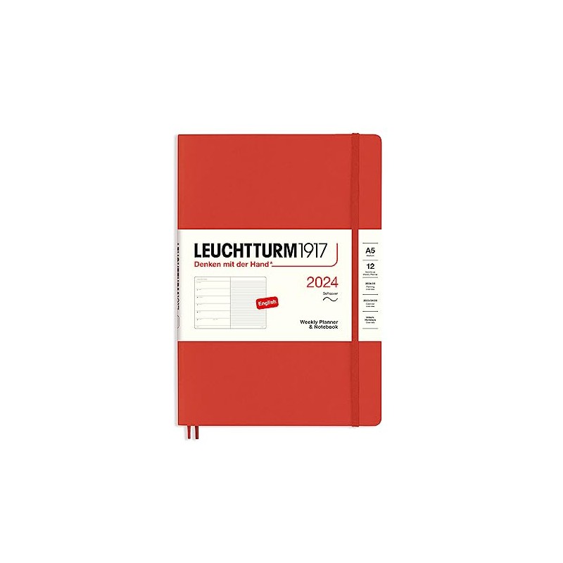 LEUCHTTURM1917 367768 Weekly Calendar & Notebook Softcover Medium (A5) 2024,