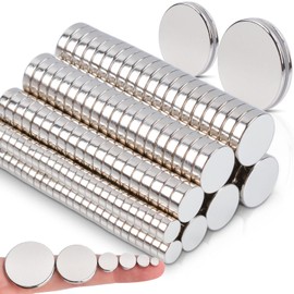 Small Neodymium Magnets, 144 Pcs Rare Earth Magnets, 6 Different Size Round Disc Refrigerator Magnets for Crafts, Miniatures, Kitchen, Office, Whiteboard, Map Button Magnets