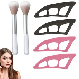 Lidschatten Schablone,4 Stück Silikon Eyeliner Schablonen,Lidschatten-Führungs Werkzeug,Augen-Make-up-Hilfe,Wiederverwendbares Lidschatten Hilfstool,Eyeshadow Tool mit Make-up-Pinsel für Eyeliner