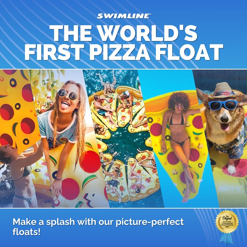 Swimline Inflatable Pizza Slice Pool Float, Multicolor