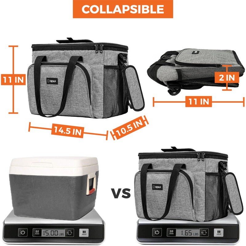 OPUX Soft Cooler Bag, Insulated Collapsible Lunch Cooler Tote for
