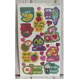 Unbranded Banana Split Ice Cream Beets Tea Jam Avocado Strawberry Mocha Love Stickers