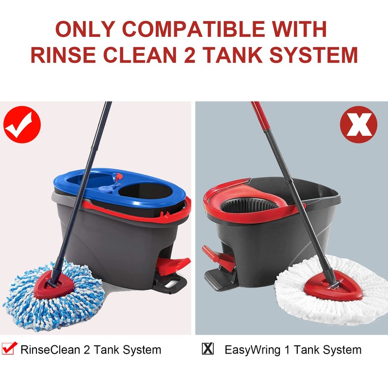 Red Spin Mop Head Base Compatible with Vileda RinseClean 2Tank