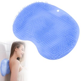 Foot or Back Scrubber for Shower, Wall Mounted Slip Suction Cups, Back Exfoliating Bath Wash Pad, Cleans, Smooths, Exfoliates and Massages Your Feet Without Bending, Improve Feet Circulation(Blue)