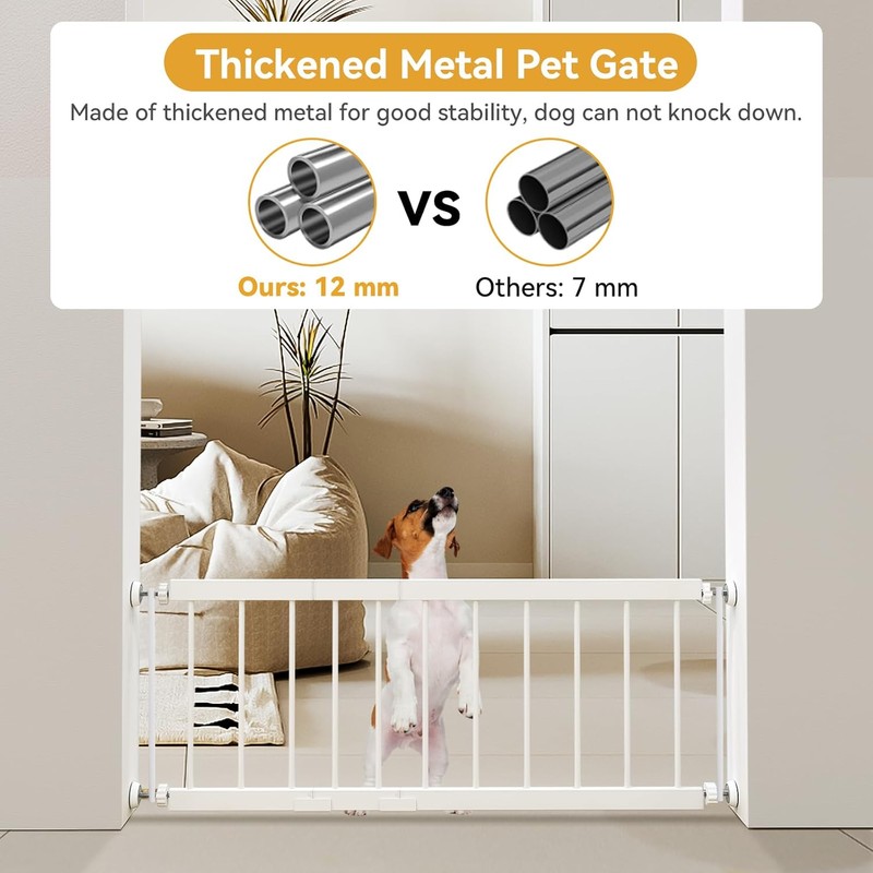 Dog Gate Indoor,18"-45" Extra Wide Metal Short Dog Gate to