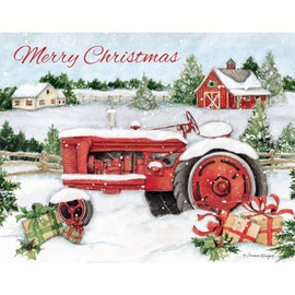 LANG Snowy Tractor Boxed Christmas Cards (1004844)