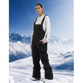 BSASB Women Snowboard Bib Snow Pants Overalls Outdoor Sport Snowboarding Pants Warm Waterproof Windproof Ski Bibs Black