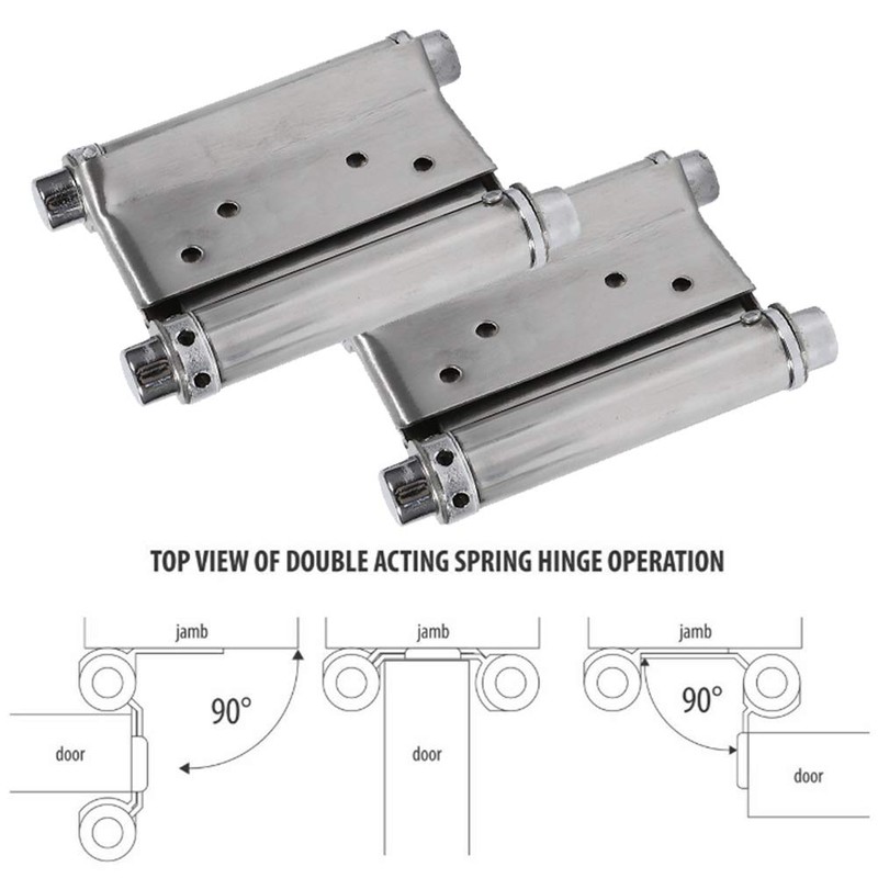 Double Action Spring Hinge, 2 Pack 3in Stainless Steel Double