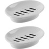 WYOK 2-Pack Soap Dish with Drain Plastic Sponge Holder Easy