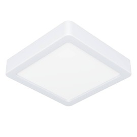 EGLO LED Deckenleuchte Fueva 6, eckige Badezimmer Deckenlampe, Badlampe Decke aus Kunststoff in Weiß, Deckenbeleuchtung warmweiß-kaltweiß, IP44, 15 x 15 cm