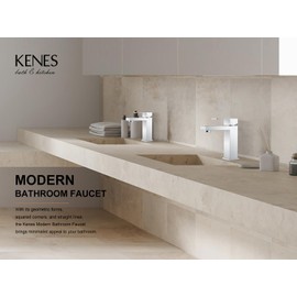 KENES Chrome Bathroom Faucet Single Handle Bathroom Sink Faucet Lavatory Vanity Faucet with Pop Up Drain & Water Supply Lines LJ-9031-5