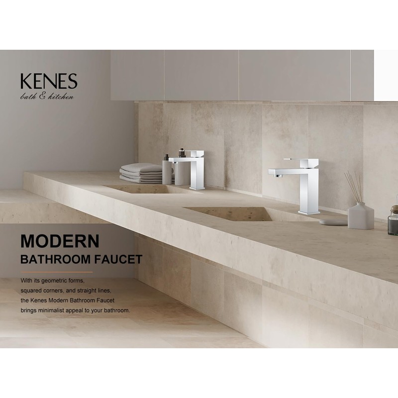 KENES Chrome Bathroom Faucet Single Handle Bathroom Sink Faucet Lavatory