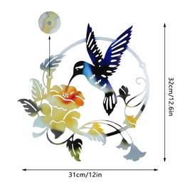 burkfeeg Wanddekoration Metall, 31 x 32 cm Kolibri-Wanddekoration, Metall Wandbild für Garten, Wohnzimmer, Schlafzimmer