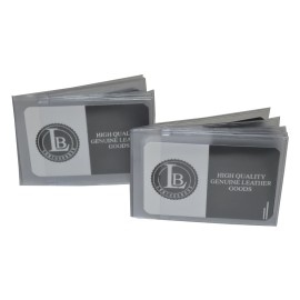 Leatherboss Set of 2 Heavy Duty Vinyl 6 Pages Bifold Wallets Credit Card Inserts