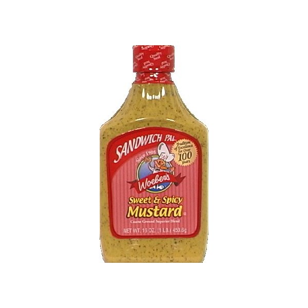 Woeber's Sandwich Pal Sweet and Spicy Mustard 16oz (Pack of 3)