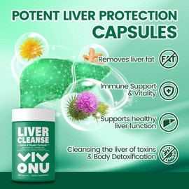 Liver Cleanse, Detox & Repair Formula - Milk Thistle Herbal Support Supplement - Contains Silymarin Extract, Artichoke, Dandelion and 8 Other Natural Ingredients VivoNu