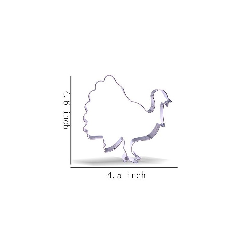4.5 inch Large Turkey Cookie Cutter - Stainless Steel