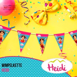 Party Factory Heidi Paper Bunting with 10 Bunting, Length Approx. 5 Metres, Party Garland, Birthday Decoration, Theme Party