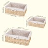 Bread Basket Set of 3 with Cotton Insert, Square Seagrass