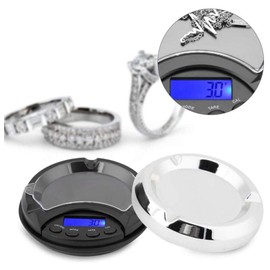 200g/0.01g Portable Ashtray Electronic Jewelry Scale, Digital Jewelry Precision Scale with Smooth Platform, Digital Display Diamond Jewelry Scale 60S Auto Off