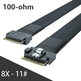 10Gtek SlimSAS SFF-8654 a SFF-8654, cable interno 8i, SAS 4.0, 100 ohm, compatible con servidores, sistemas de almacenamiento, estaciones de trabajo e informática de alto rendimiento, 0.5 m