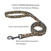 Olahibi Dog Collar Leash Set, Leopard Pattern, Polyester Material, Adjustable