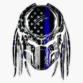 Generic Thin Blue Line Grunge American Flag Hunter of Evil Window Bumper Sticker Decal 5""