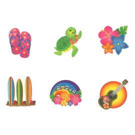 Tropical Glitter Tattoos ~ Fun in the Sun (12 Tattoos, 6 Styles; 1.5" Each)