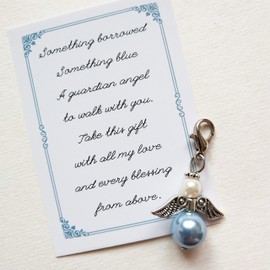 Something Blue Angel - Clip para ramo de boda, regalo de boda, regalo para hija, Whitebluepearl, S
