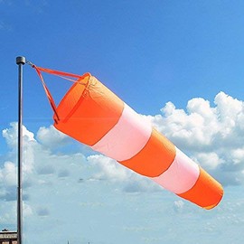 Risingmed Airport Windsock Rip-stop Outdoor Wind Measurement Sock Bag with Reflective Belts Grommet 30" (80cm)