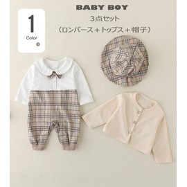 SLINX Baby Boys Girls One-Piece Romper Formal Hat Included, Long Sleeve Romper, Bowtie, Checkered Pattern, Going Out, Formal, Weddings, Parties, British Style, Weddings, Recitals Set, Romper Set