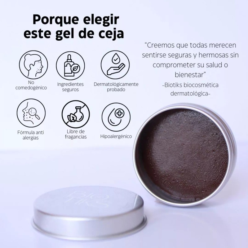 Biotiks Gel De Ceja Cacao Con Karité Y Keratina Pigmento+crecimiento