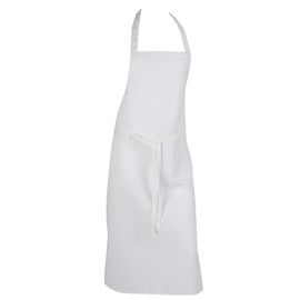 Classic Home Store Professional 100% Cotton Bib Apron Full Length Catering Bar Kitchen Pinny White (Pack of 1)