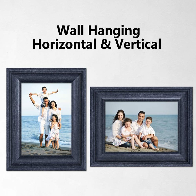 LaVie Home 5x7 Picture Frames (3 Pack, Bule) Rustic Photo