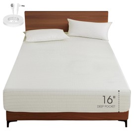 HYPREST Grounding Sheets Queen Deep Pockets 16 inches, 90% Cotton & 10% Silver Fiber Infused, Earthing Sheets Grounding Well Bed Fitted Sheets- 60"x80"