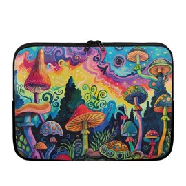 TSOVTHRID Cartoon Rainbow Mushroom Forest Laptop Sleeves Compatible with 10-17 Inch Notebooks, Portable Tablet Accessories Case