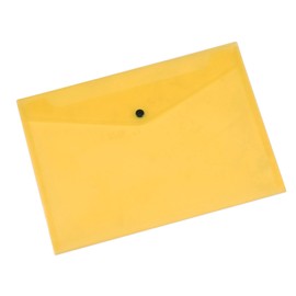 Envelope Wallet Q-CONNECT Press Stud PP A4 172 Micron Transparent Yellow/Document Archiving/Type-Envelope/Kind-Press Stud/Index-N.a. / Pockets-N.a. / Material-PP/Dividers-1 / Coating-N.a.