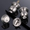 Probrico Door Knob with Single Cylinder Deadbolt, Satin Nickel Door