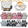 10 Pcs Dog Paw Shaped Diamond Painting Coasters Kits DIY