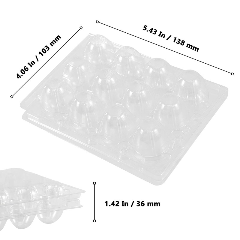 NAMYEUT Pack of 50 Quail Egg Boxes, 12 Plastic, Egg
