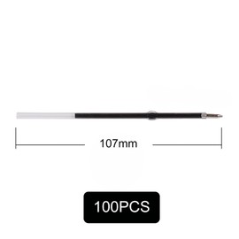 AQSQWQ 100 Stück Kugelschreiberminen Schwarz, 0,7mm Kugelschreiber Ersatzminen, Einziehbare Stift Nachfüllungen, Kugelschreiberminen 107mm Länge, Kunststoff Kugelschreiber Minen