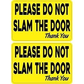 StickerTalk Do Not Slam Door Vinyl Stickers, 2 Stickers, 3 inches by 2 inches Each