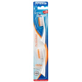 TRISA Sonicpower Pro Interdental Soft Aufsteckbürsten für die elektrische Zahnbürste TRISA Sonicpower, 2 Stück Weiss