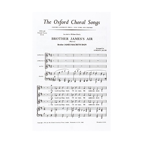 Brother James's Air: Vocal score