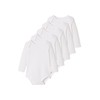 Vertbaudet VERTBAUDETPack of 5 Baby Slip-On Bodysuits, Long-Sleeved Basic, white