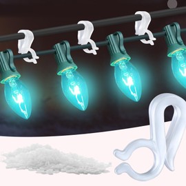 Konictom 100 Pack Mini Christmas Light Clips for Outdoor Decoration – Weatherproof Gutter, Shingle & Roof Hooks for String Lights, C6, C7, C9, Icicle & Rope Lights