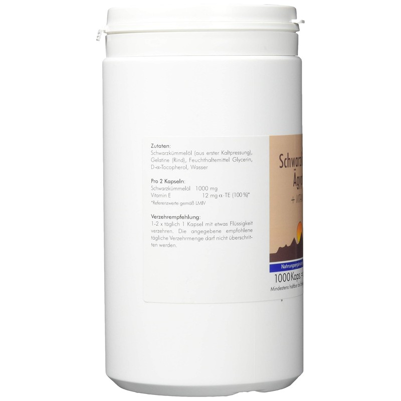 Pharma-Peter Black Cumin Egypt + E, 1000 Capsules