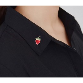 Süße Emaille-Erdbeer-Brosche für Damen, Teenager, Mädchen, Zirkonia-Kristall, lebensechte rote kleine Obst-Brosche, Pins für Kleidung, Jacken, Abzeichen, Schmuck, Geschenke, Tochter, BFF, Metall,